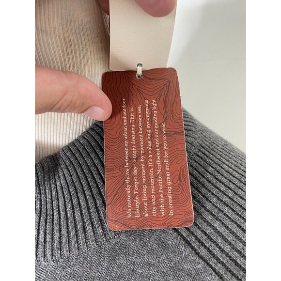 Men's Large Sweater Remington Grey Cutter & Buck Half Zip Ribbed Knit - Picture 9 of 12